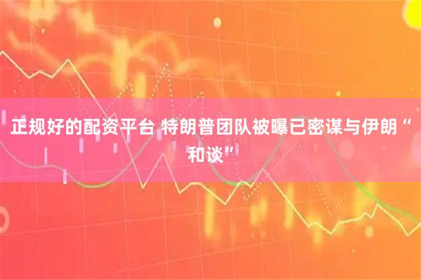 正规好的配资平台 特朗普团队被曝已密谋与伊朗“和谈”